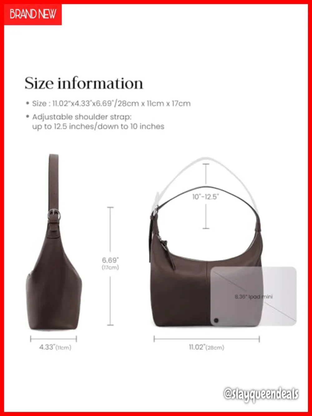 Genuine Leather Slouchy Hobo Bag for Women - Lightweight Work Shoulder Purse